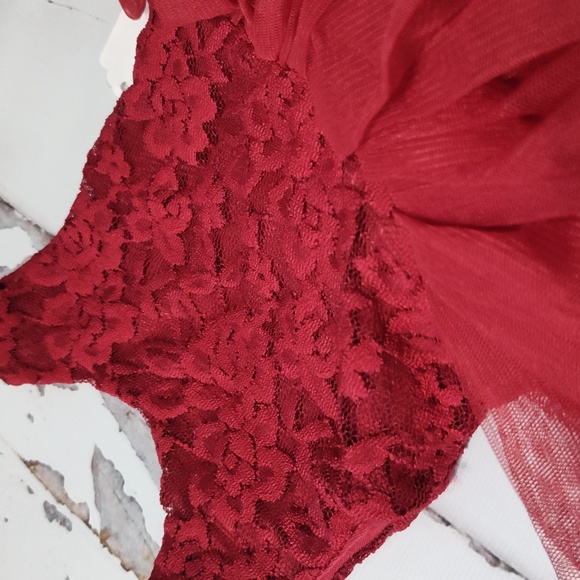 Lace and tulle tutu dress Christmas dress holiday dress birthday dress - Picture 7 of 8